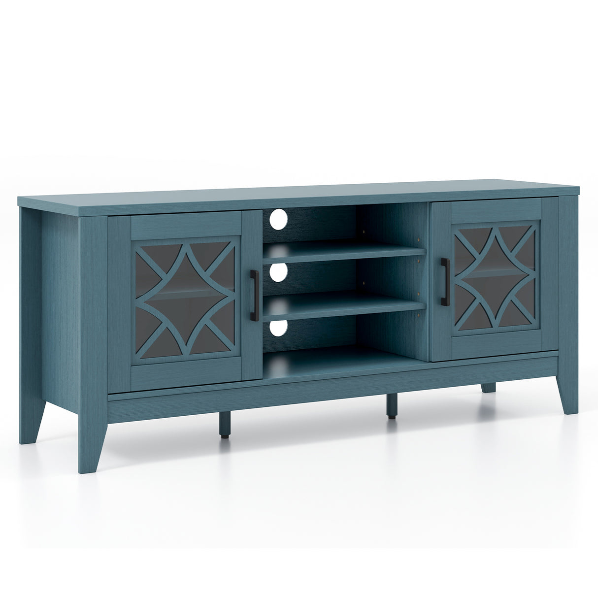 Farmhouse TV Stand for TVs Up to 65 Inches 4 Adjustable Shelves