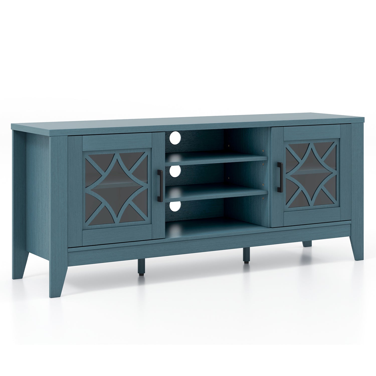 Farmhouse TV Stand for TVs Up to 65 Inches 4 Adjustable Shelves