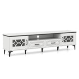 Farmhouse TV Stand for TVs up to 80 Inch with 2 Drawers