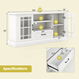 TV Stand for TVs up to 70  with Glass Doors Cubbies and Drawer