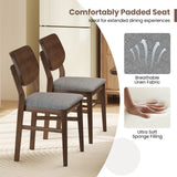 Farmhouse Upholstered Kitchen Chairs Set of 2 with Rubber Wood Frame