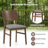 Farmhouse Upholstered Kitchen Chairs Set of 2 with Rubber Wood Frame