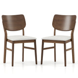 Farmhouse Upholstered Kitchen Chairs Set of 2 with Rubber Wood Frame