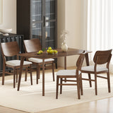 Farmhouse Upholstered Kitchen Chairs Set of 2 with Rubber Wood Frame