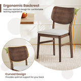 Farmhouse Upholstered Kitchen Chairs Set of 2 with Rubber Wood Frame