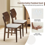 Farmhouse Upholstered Kitchen Chairs Set of 2 with Rubber Wood Frame