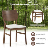 Farmhouse Upholstered Kitchen Chairs Set of 2 with Rubber Wood Frame