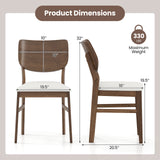 Farmhouse Upholstered Kitchen Chairs Set of 2 with Rubber Wood Frame