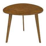 Farmhouse Wooden Round Dining Table for 4-Walnut
