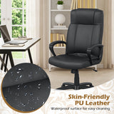 Faux Leather Office Chair Computer Desk Chair with Rocking Function