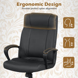 Faux Leather Office Chair Computer Desk Chair with Rocking Function