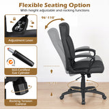 Faux Leather Office Chair Computer Desk Chair with Rocking Function