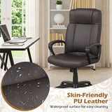 Faux Leather Office Chair Computer Desk Chair with Rocking Function