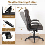 Faux Leather Office Chair Computer Desk Chair with Rocking Function