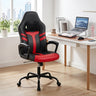 Faux Leather Upholstered Office Chair with Removable Head Pillow and Rocking Function
