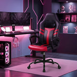 Faux Leather Upholstered Office Chair with Removable Head Pillow and Rocking Function