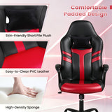 Faux Leather Upholstered Office Chair with Removable Head Pillow and Rocking Function