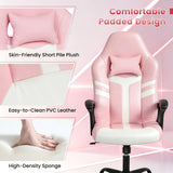 Faux Leather Upholstered Office Chair with Removable Head Pillow and Rocking Function
