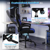 Faux Leather Upholstered Office Chair with Removable Head Pillow and Rocking Function