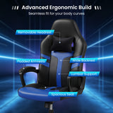 Faux Leather Upholstered Office Chair with Removable Head Pillow and Rocking Function
