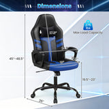 Faux Leather Upholstered Office Chair with Removable Head Pillow and Rocking Function