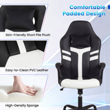Faux Leather Upholstered Office Chair with Removable Head Pillow and Rocking Function