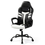 Faux Leather Upholstered Office Chair with Removable Head Pillow and Rocking Function