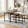 Faux Marble Nesting Table with Metal Frame Set of 3