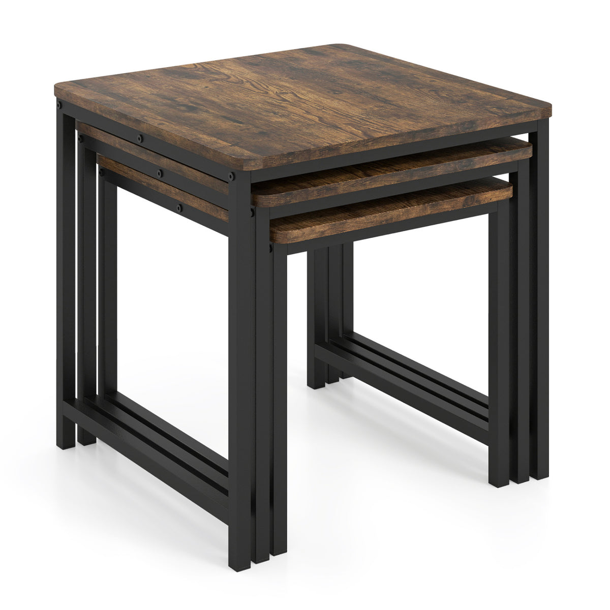 Faux Marble Nesting Table with Metal Frame Set of 3