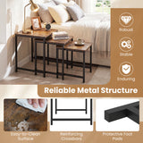 Faux Marble Nesting Table with Metal Frame Set of 3