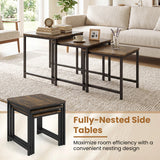 Faux Marble Nesting Table with Metal Frame Set of 3