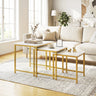 Faux Marble Nesting Table with Metal Frame Set of 3