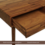 Acacia Lagom 48" Solid Wood Work Desk with Drawers for Functional Home Office