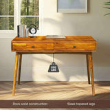 Acacia Lagom 48" Solid Wood Work Desk with Drawers for Functional Home Office