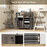 File Cabinet on Wheels with Charging Station and Cable Management Hole