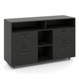 File Cabinet with Lock Mobile Lateral Filing Storage Organizer Modern Rolling Printer Stand