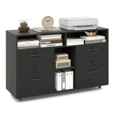File Cabinet with Lock Mobile Lateral Filing Storage Organizer Modern Rolling Printer Stand