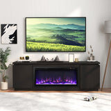 Fireplace TV Stand for TVs up to 80 Inch with 3 Adjustable Shelves