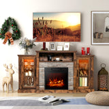 Fireplace TV Stand with 16-Color Led Lights for TVs up to 65 Inch