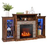 Fireplace TV Stand with 16-Color Led Lights for TVs up to 65 Inch