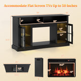 Fireplace TV Stand with Remote Controls and Thermostat for TVs Up to 50 Inch