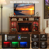 Fireplace TV Stand with Remote Controls and Thermostat for TVs Up to 50 Inch