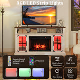 Fireplace TV Stand with Remote Controls and Thermostat for TVs Up to 50 Inch