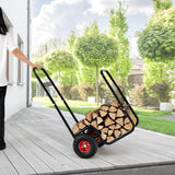 Firewood Log Cart Carrier with Wear-Resistant and Shockproof Rubber Wheels