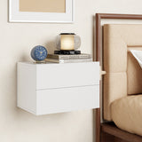 Floating Nightstand with 2 Storage Drawers Wall Mounted for Bedroom