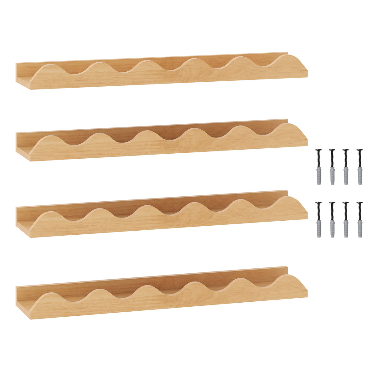 Kids Bookshelf Set of 4 Wall-Mounted Picture Ledge Shelf