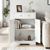 Floor Storage Cabinet with Doors Modern Buffet Sideboard with Drawer and Adjustable Shelf