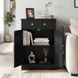 Floor Storage Cabinet with Doors Modern Buffet Sideboard with Drawer and Adjustable Shelf
