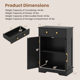Floor Storage Cabinet with Doors Modern Buffet Sideboard with Drawer and Adjustable Shelf