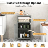 Bathroom Freestanding  Adjustable Shelf Floor Storage Cabinet